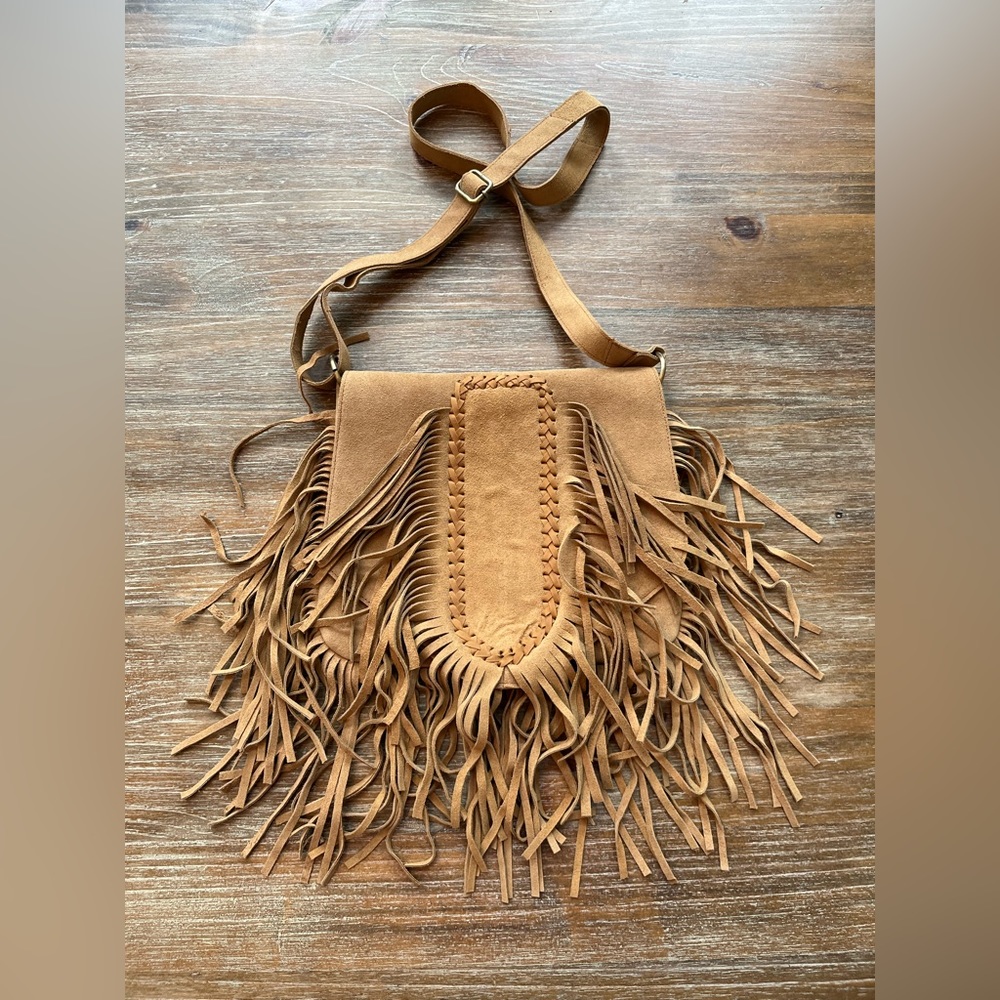 GENUINE SUEDE FRINGE FESTIVAL SATCHEL/BAG